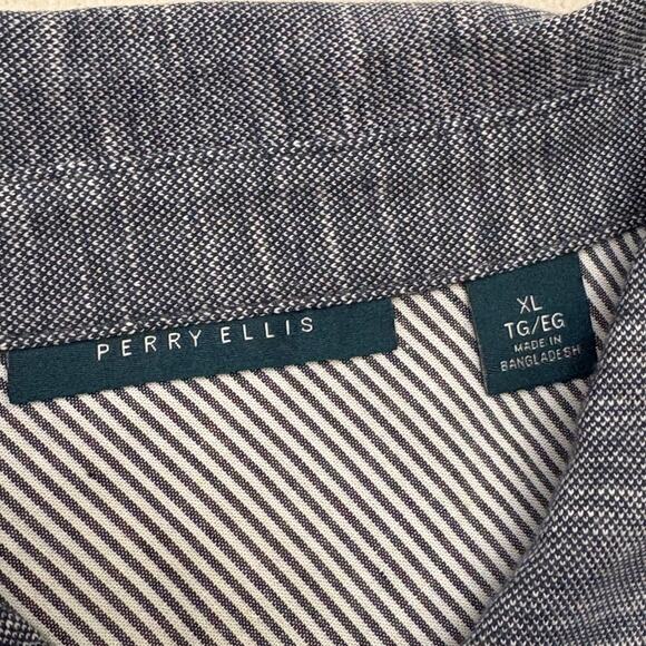 Perry Ellis Polo Shirt Mens Size XL Blue Short Sleeve Pullover Classic Preppy - Picture 5 of 9